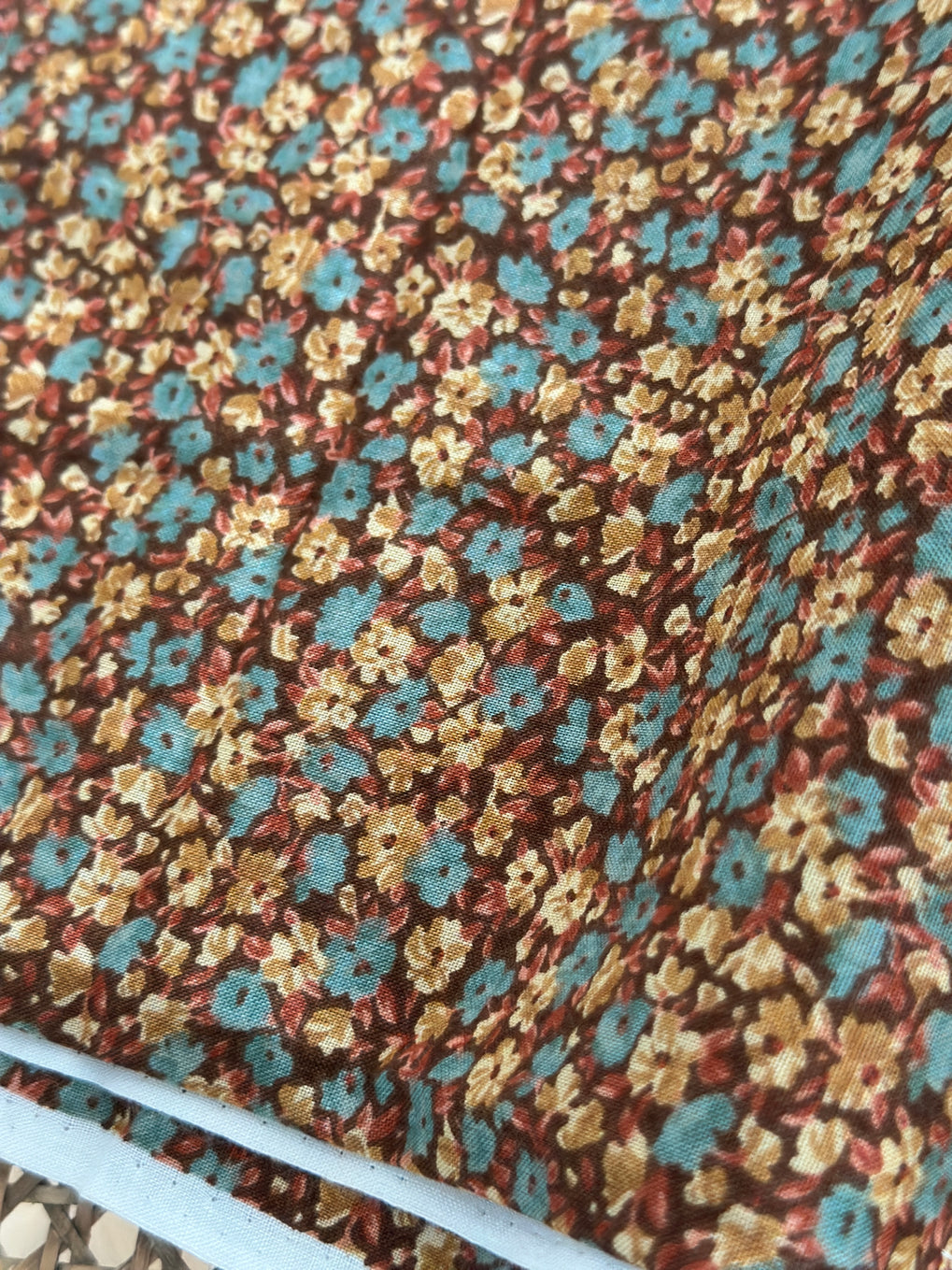 250cms Cute Brown Floral Cotton Fabric
