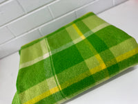 Bright Green Wool Blanket VINTAGE