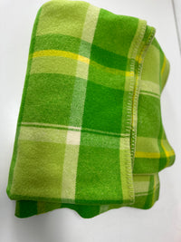 Bright Green Wool Blanket VINTAGE