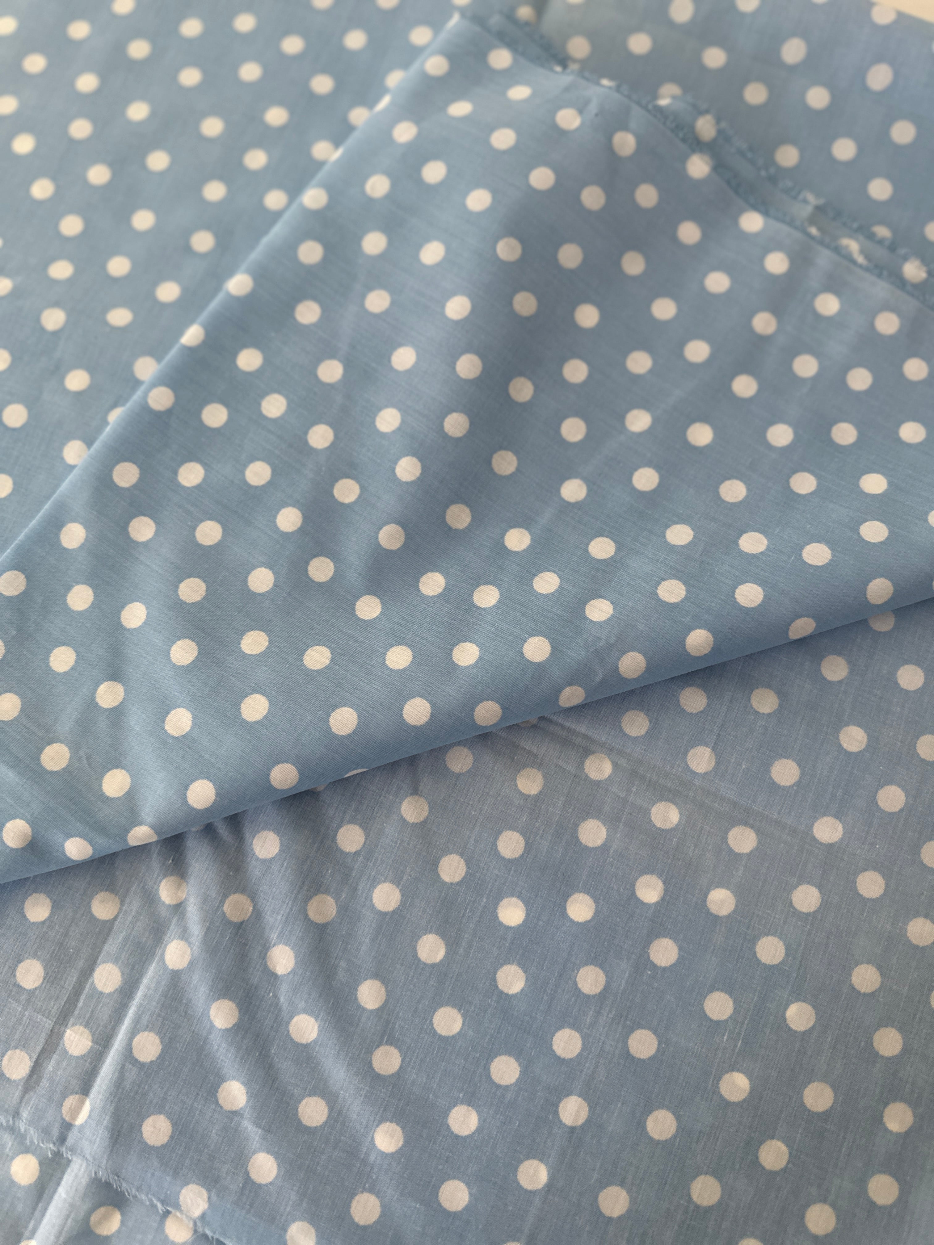 110cms Cute Blue Polka Dot Poly Fabric