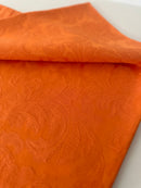 150cms Thick Floral Orange Cotton Fabric