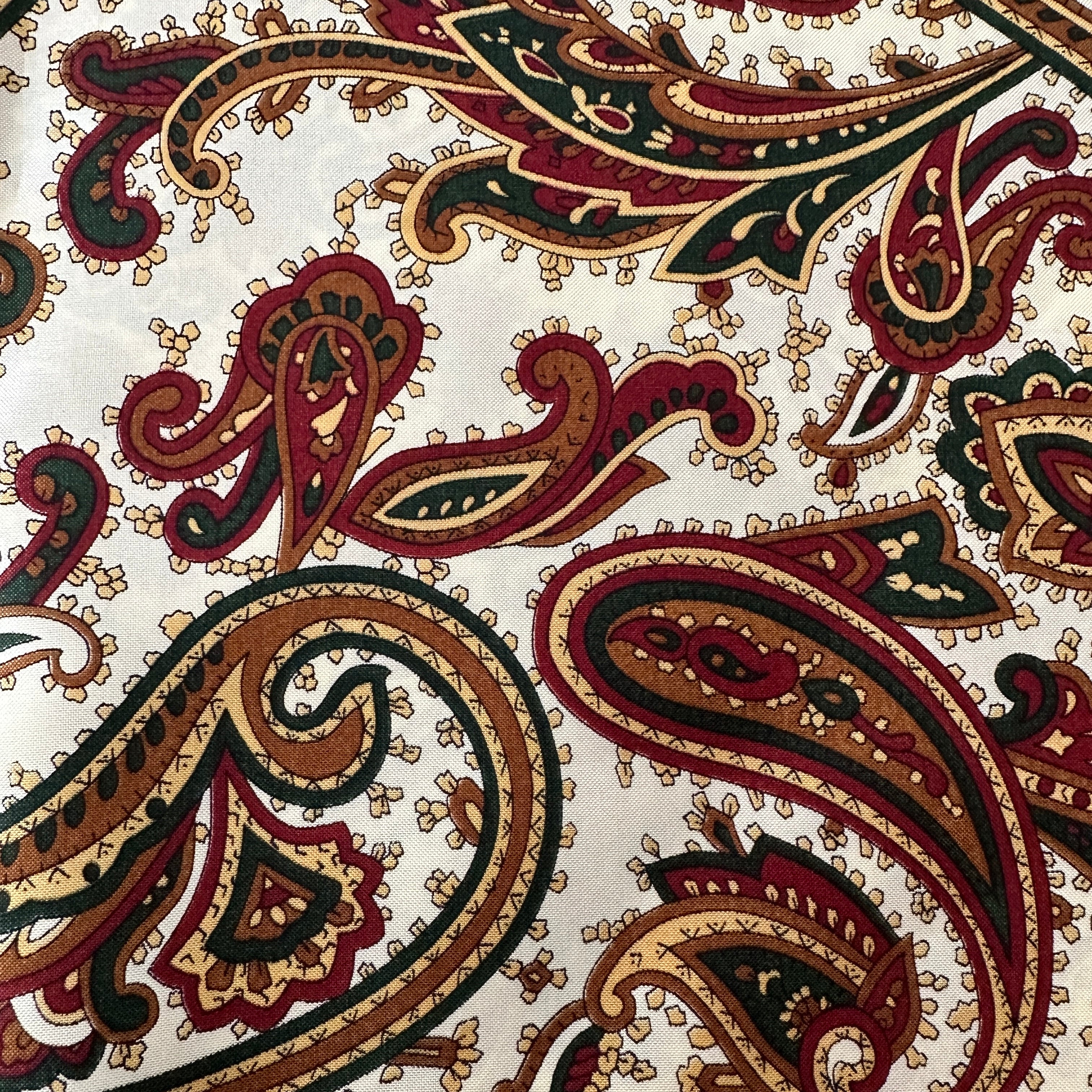 140cms Brown Paisley Silky Fabric