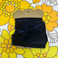 Navy Blue Velvet VINTAGE Trim Ribbon