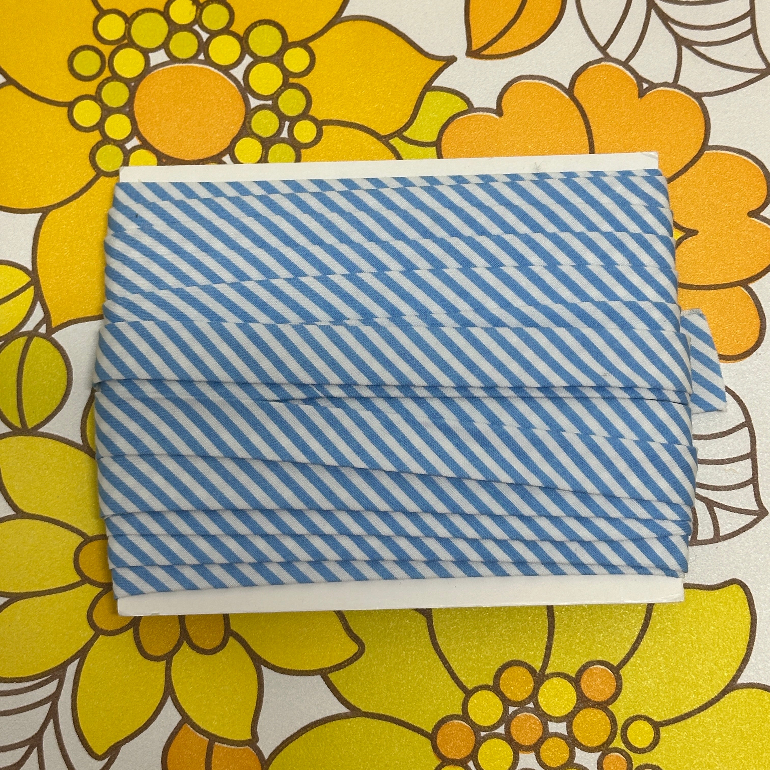 Roll Blue & White Stripes Bias Binding