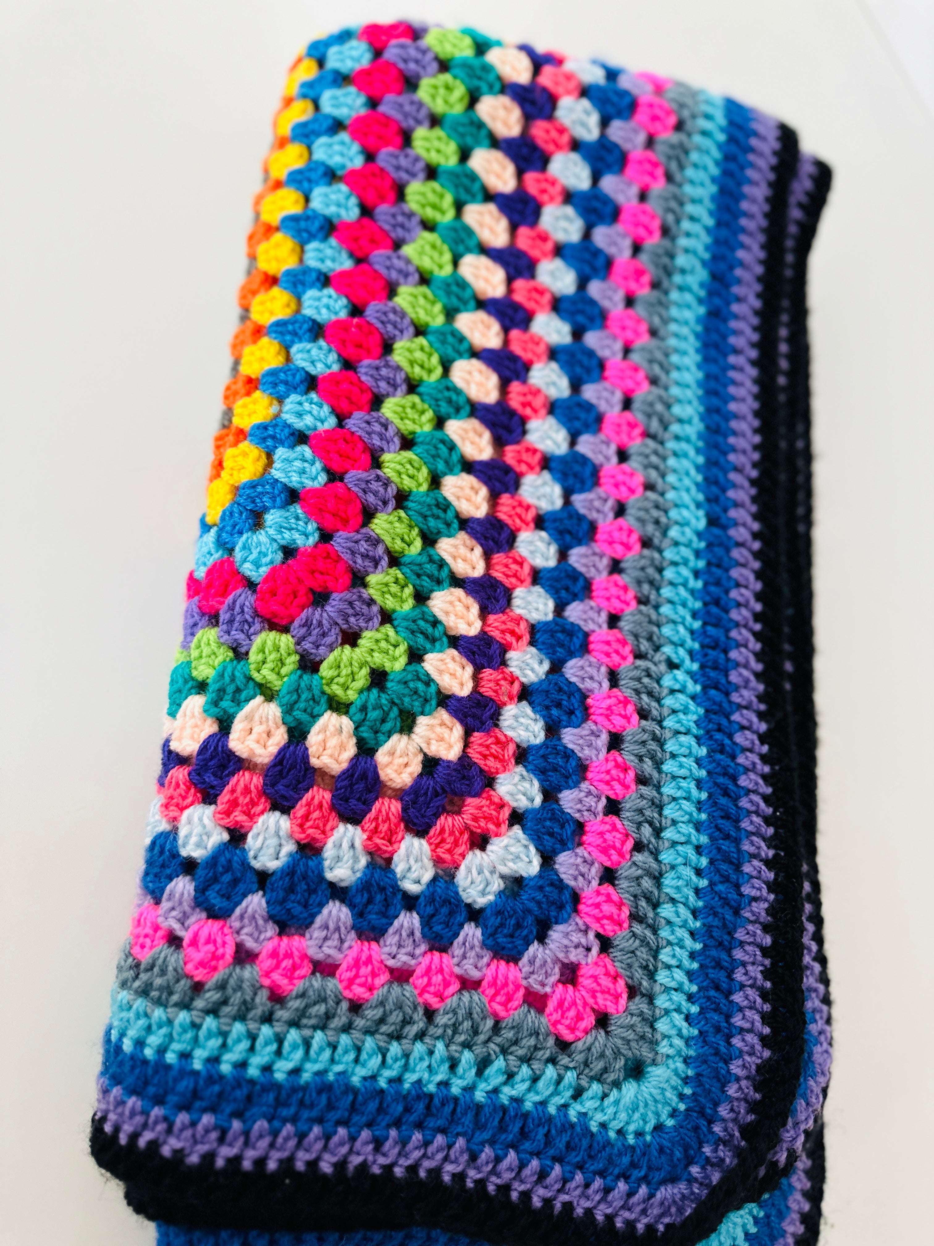 Cute Handmade Knitted Blanket BRIGHT