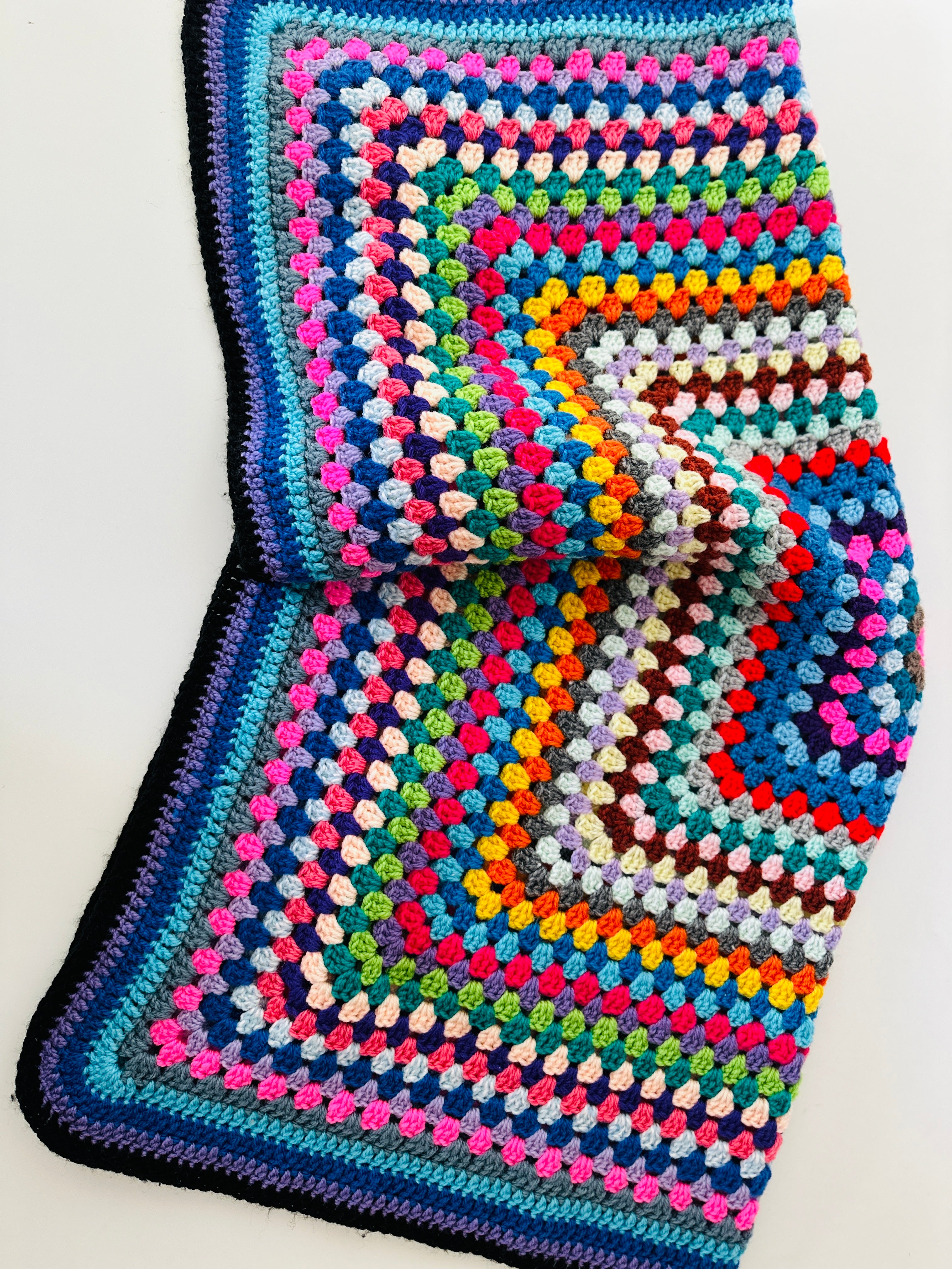 Cute Handmade Knitted Blanket BRIGHT