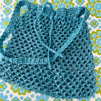 Women's Cute Bright Blue Woven Market Bag