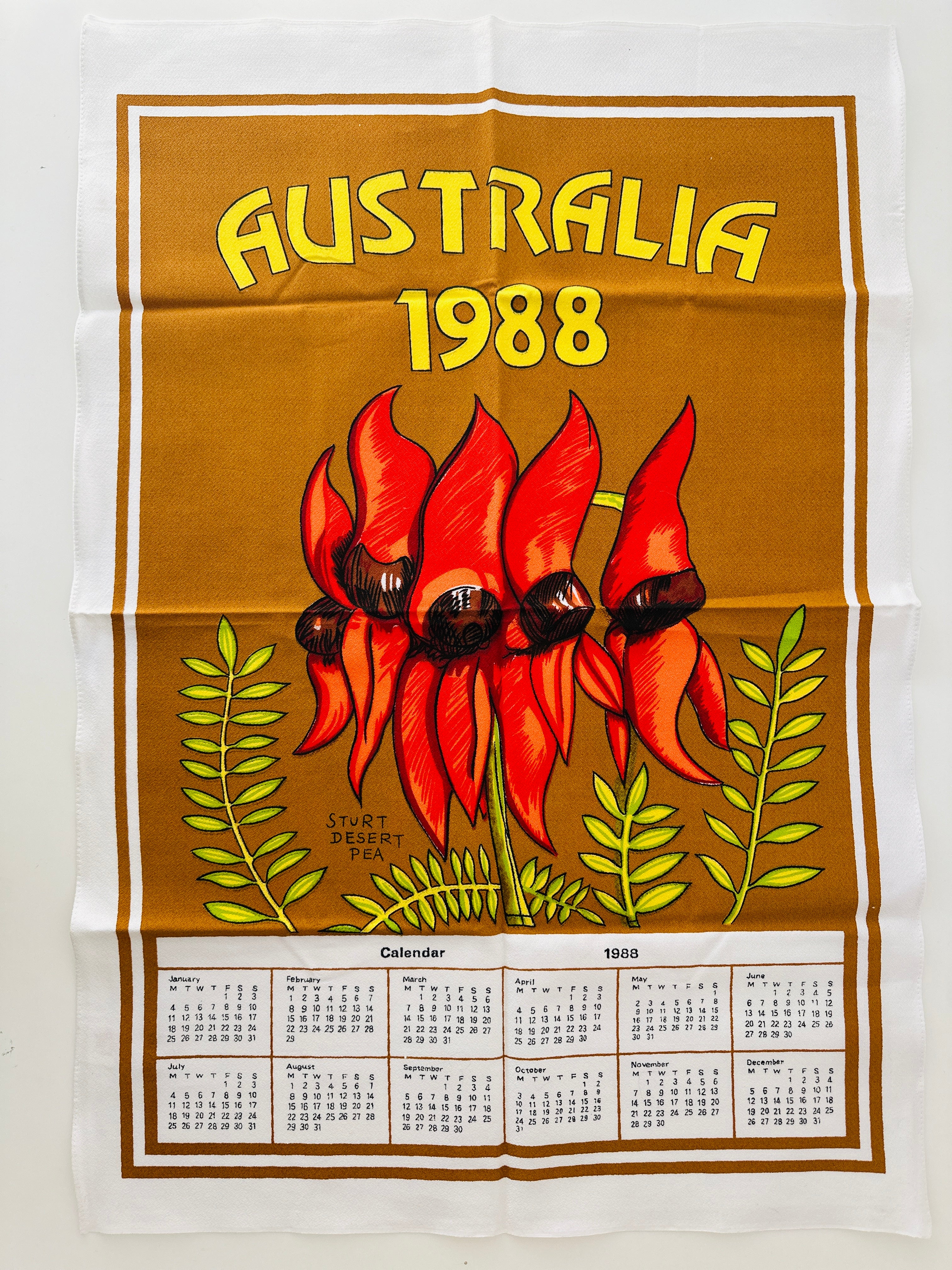 Australia 1988 Tea Towels Cotton UNUSED Vintage