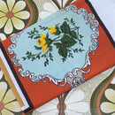 All Cotton Vintage Tablecloth FLORAL Tag Unused