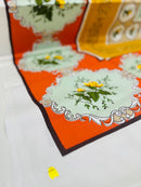 All Cotton Vintage Tablecloth FLORAL Tag Unused