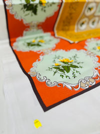 All Cotton Vintage Tablecloth FLORAL Tag Unused