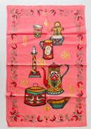Vintage cotton Tea Towel PINK