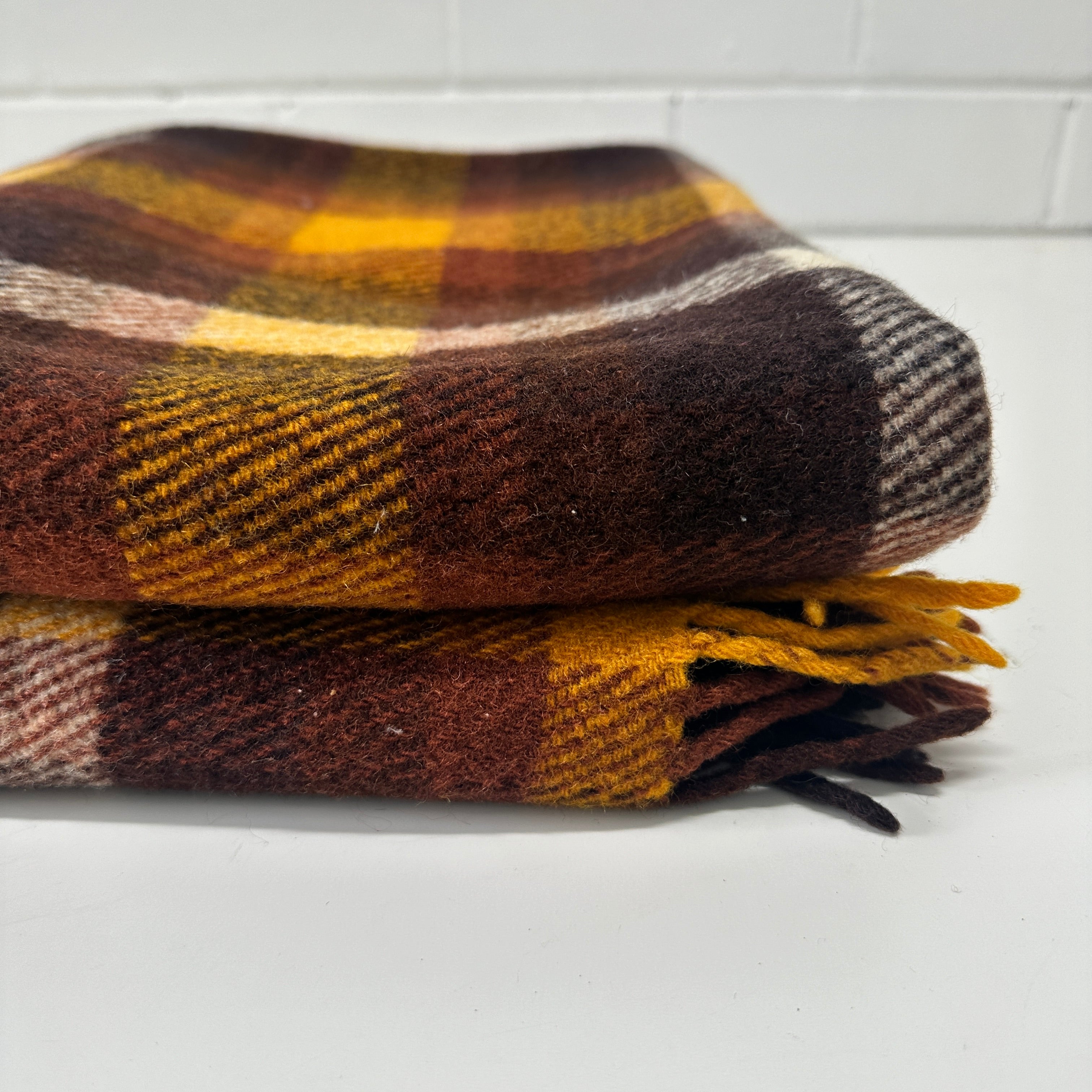 Gorgeous Brown Wool Travel Blanket