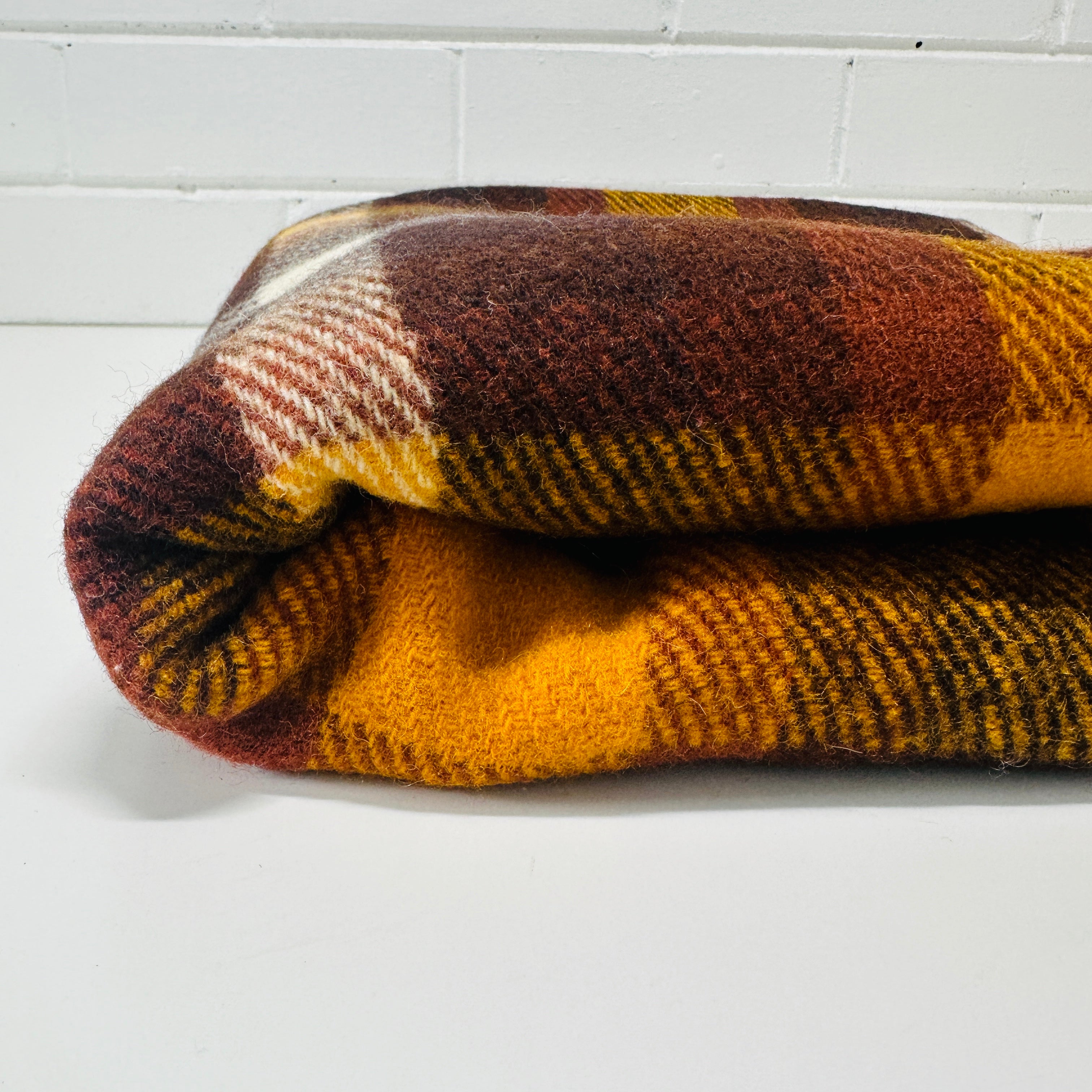 Gorgeous Brown Wool Travel Blanket