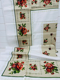 Sweet CRISP Vintage Tablecloth FLORAL Charm