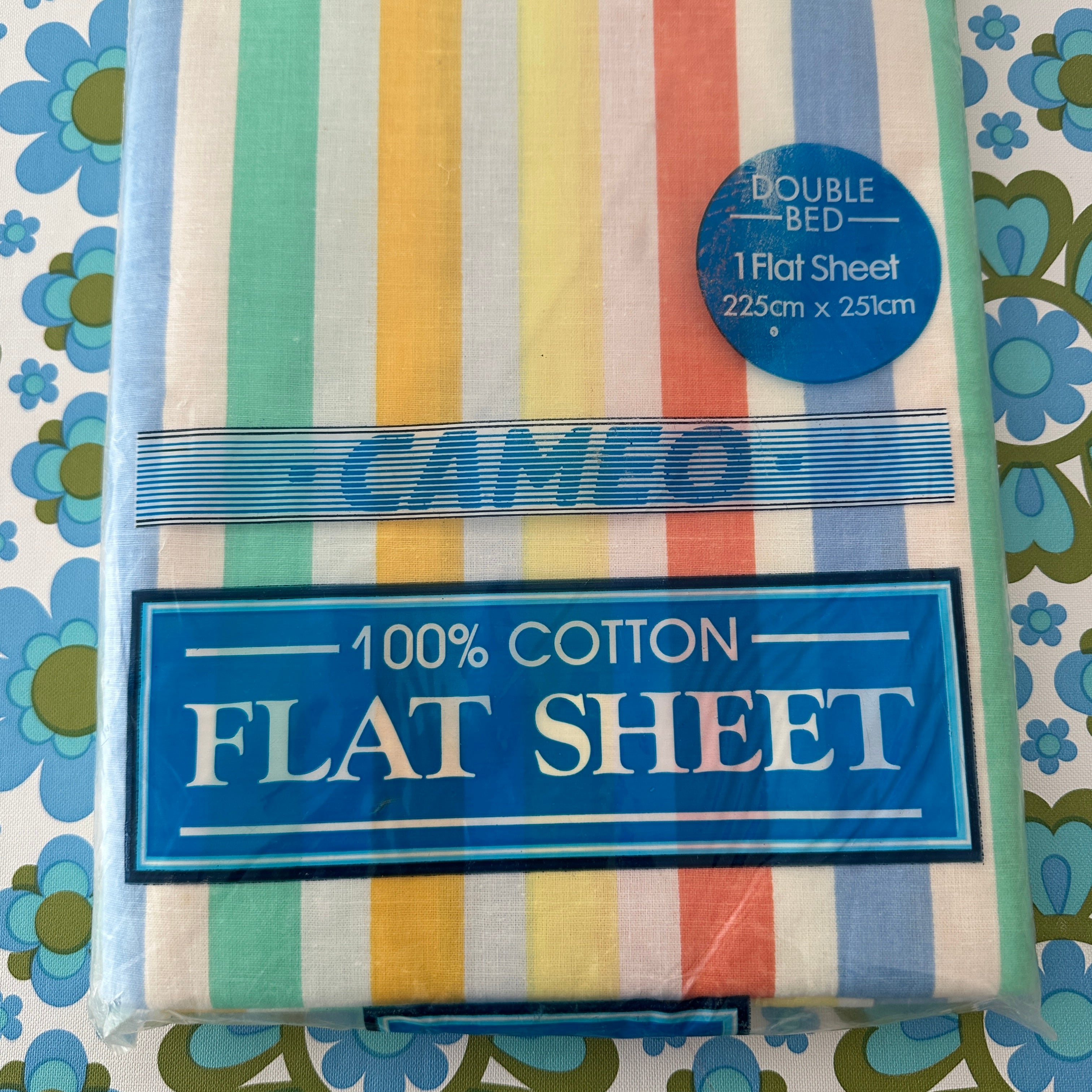 251cms NOS in Pack All Cotton CAMEO Double Bed Flat Sheet