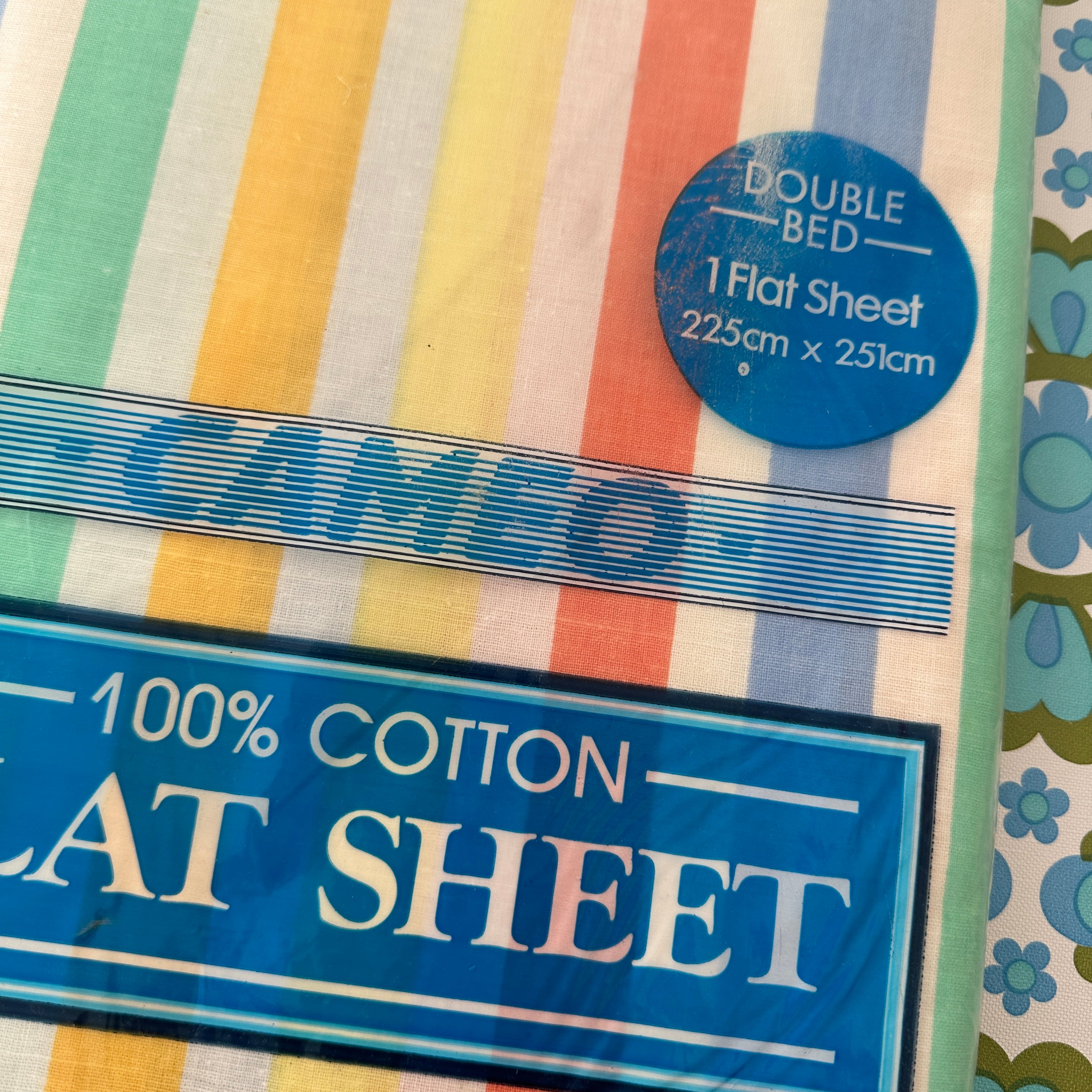 251cms NOS in Pack All Cotton CAMEO Double Bed Flat Sheet