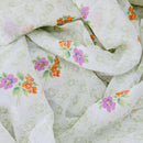 630cms SHEER Vintage Green Floral Fabric