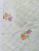 630cms SHEER Vintage Green Floral Fabric