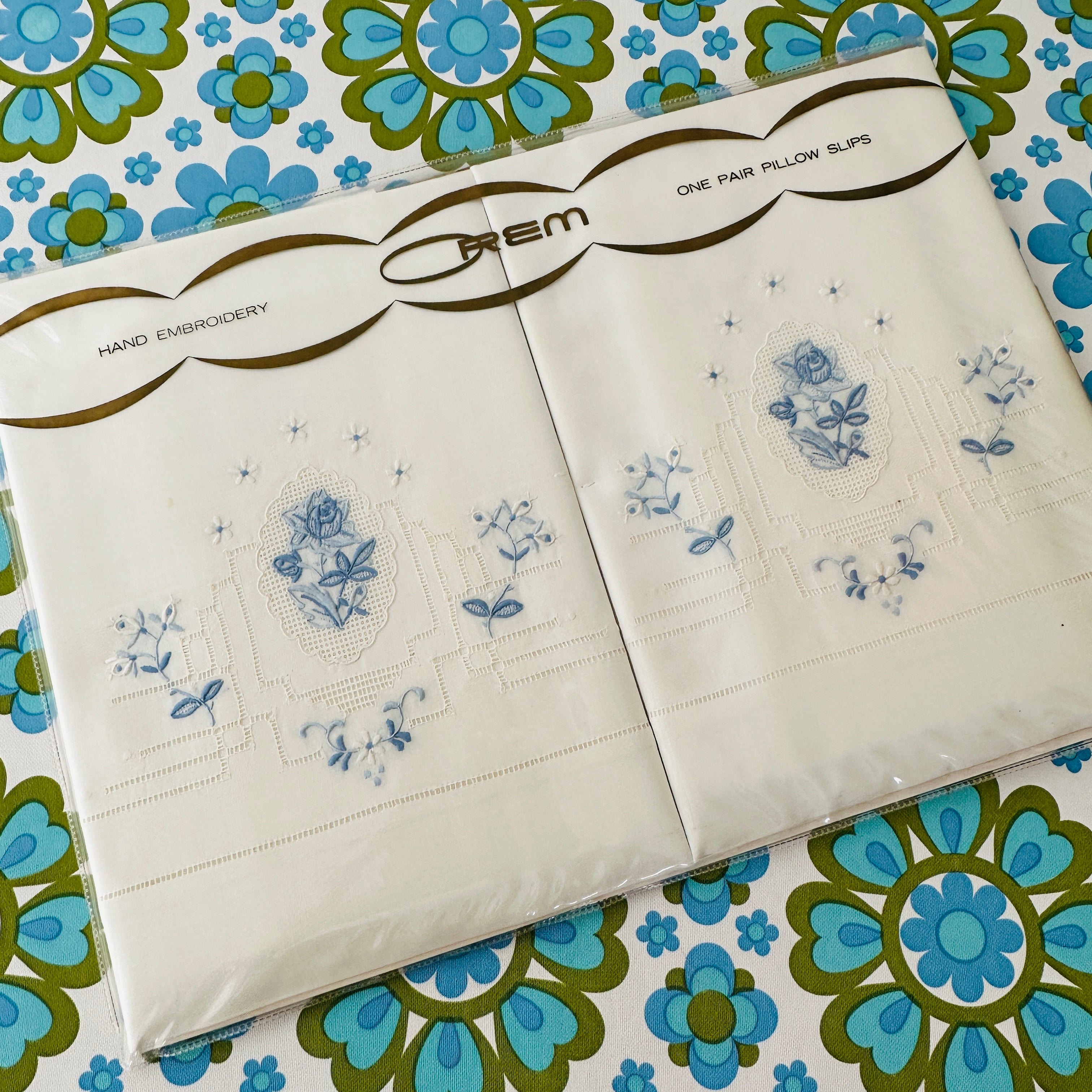 OREM Hand Embroidered Pillow Cases