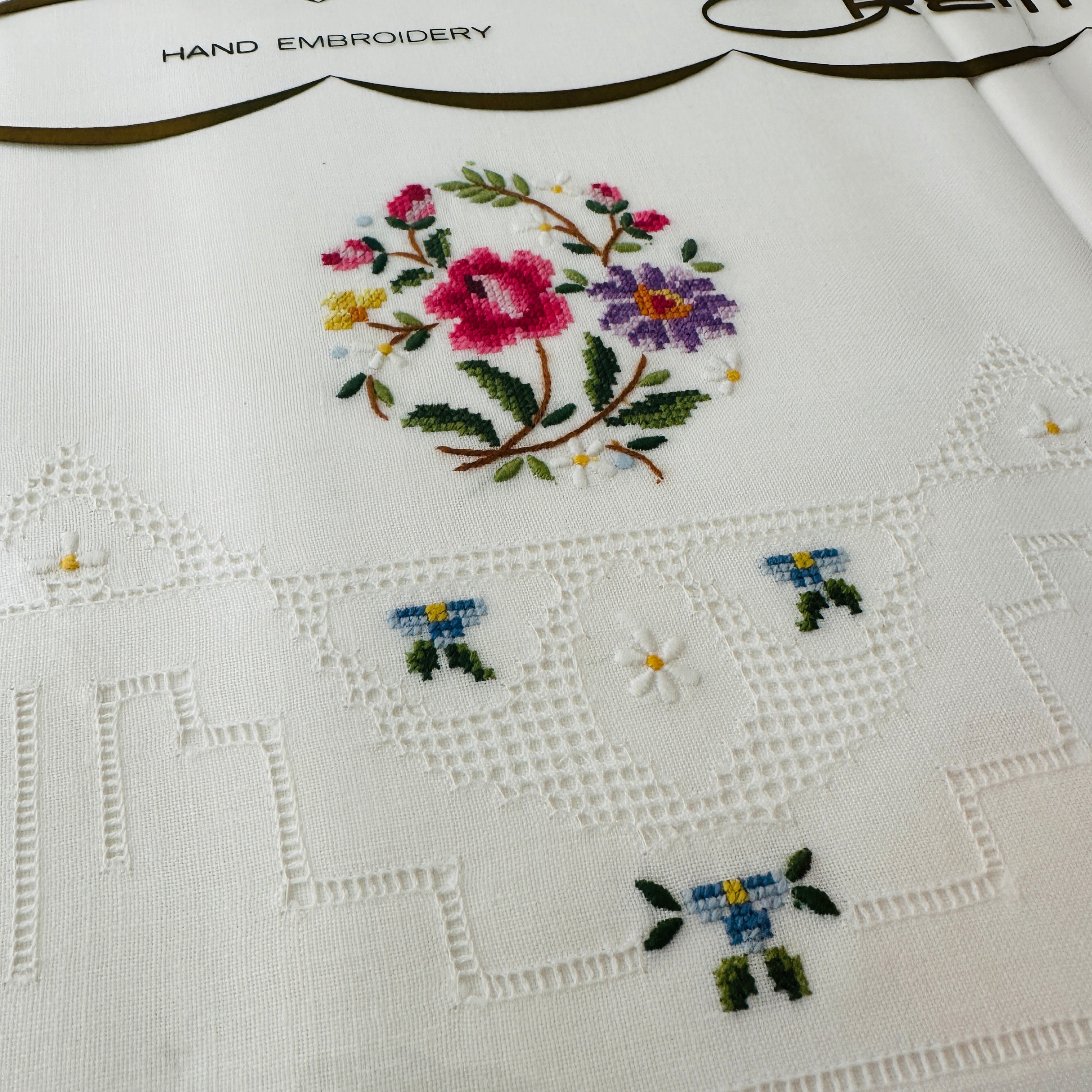 Floral OREM Hand Embroidered Pillow Cases