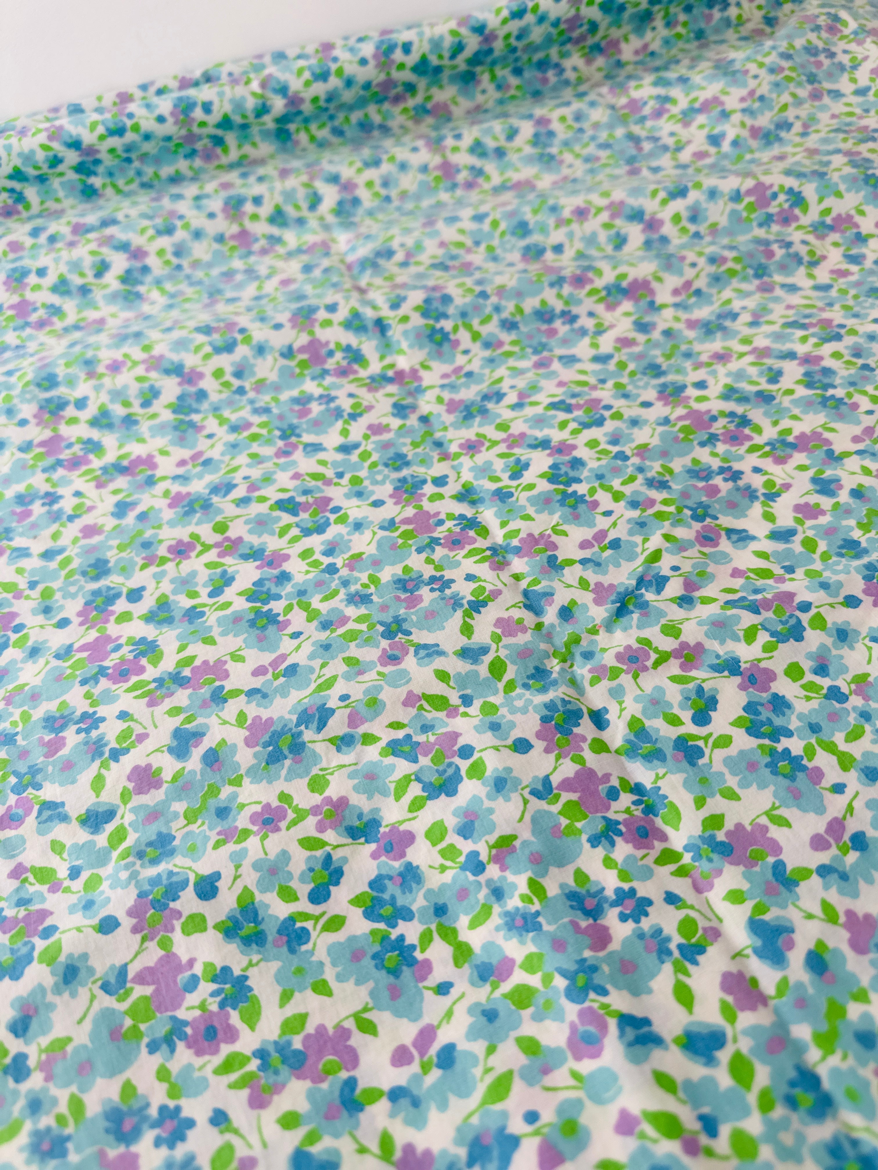 250cms Cute Blue Floral Vintage Fabric