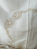 260cms New Linen Embroidered Table Cloth TAGS Huge Stunning