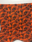 260cms Bright Orange & Black VINTAGE Large Bold Floral Print
