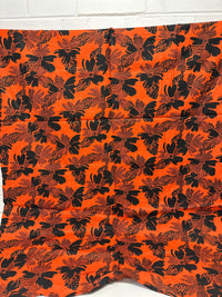 260cms Bright Orange & Black VINTAGE Large Bold Floral Print