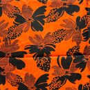 260cms Bright Orange & Black VINTAGE Large Bold Floral Print