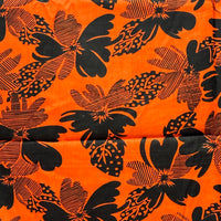260cms Bright Orange & Black VINTAGE Large Bold Floral Print
