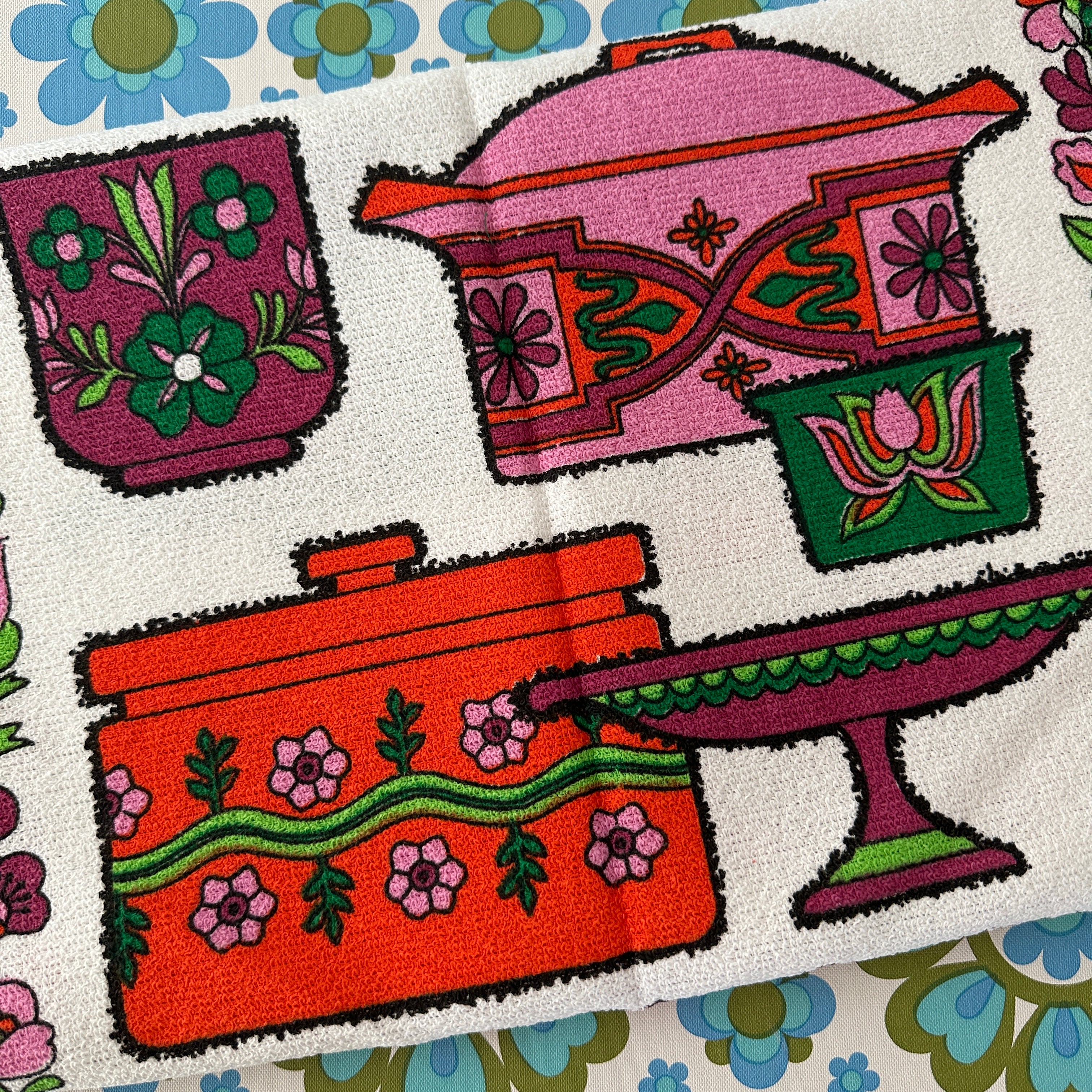 Vintage NOS Cotton Tea Towel PYREX