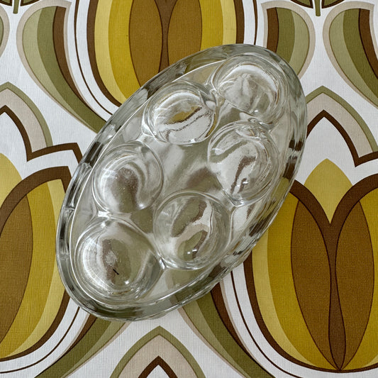 Large Clear Jelly MOULD Vintage 1930's “DEPRESSION GLASS” Grape