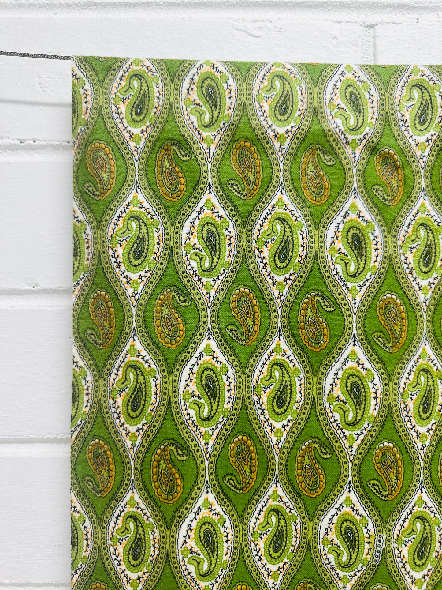 110cms Vintage Green Paisley Fabric