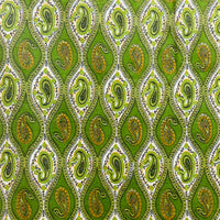 110cms Vintage Green Paisley Fabric