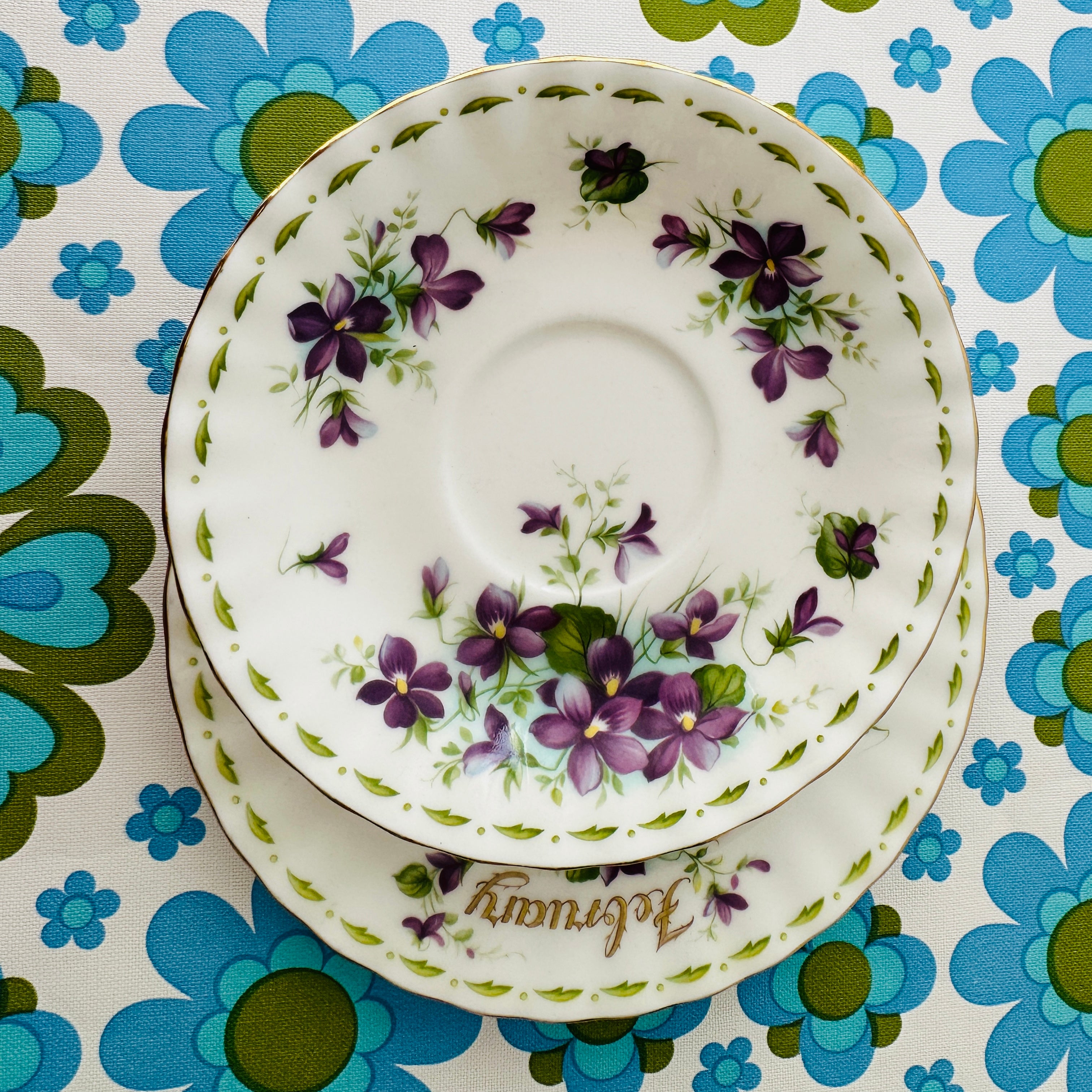 ROYAL Albert February Plate & Saucer Violets