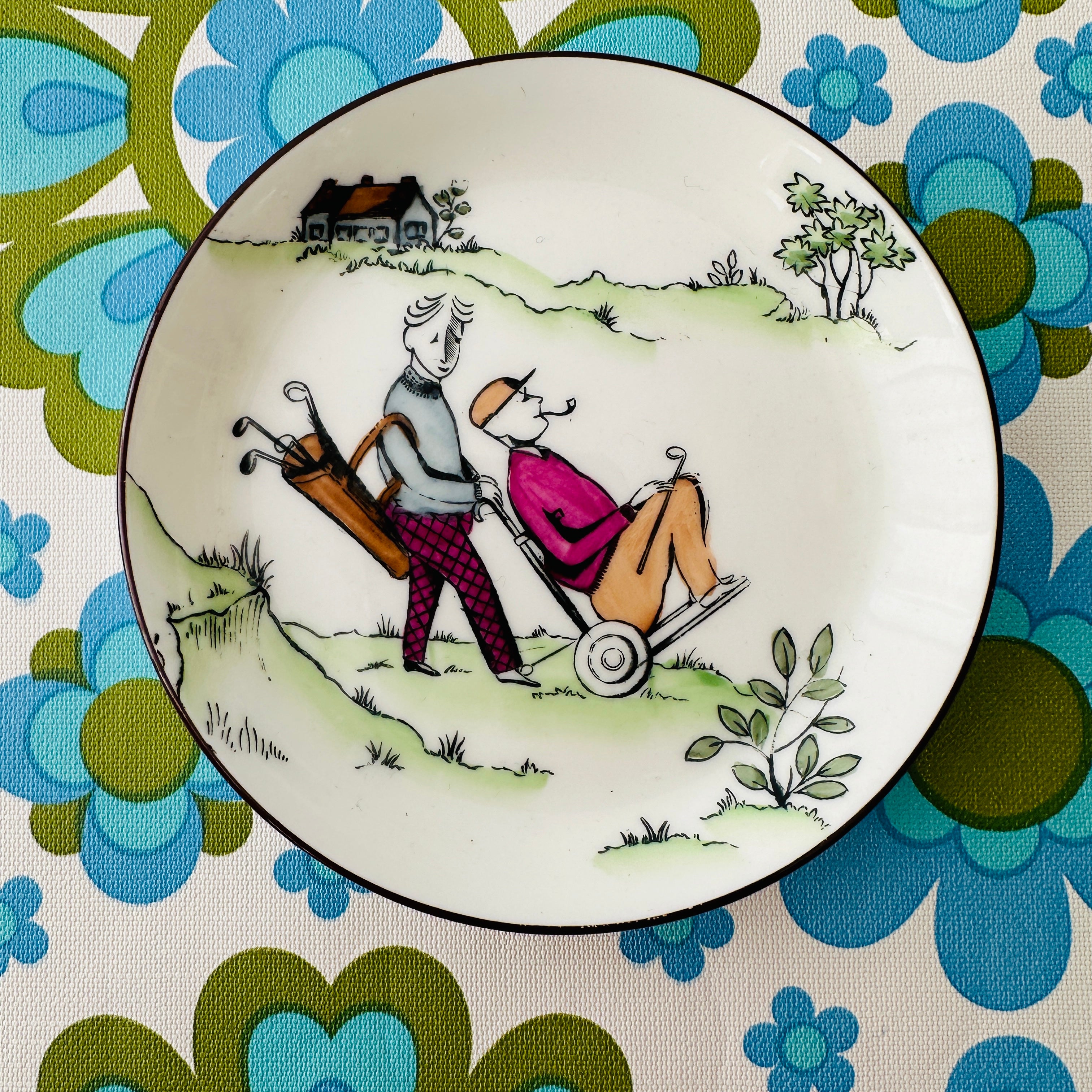 Vintage Golf Retro Staffordshire DISH