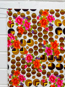 155cms FAB Vintage Fabric Bright Floral Abstract Print