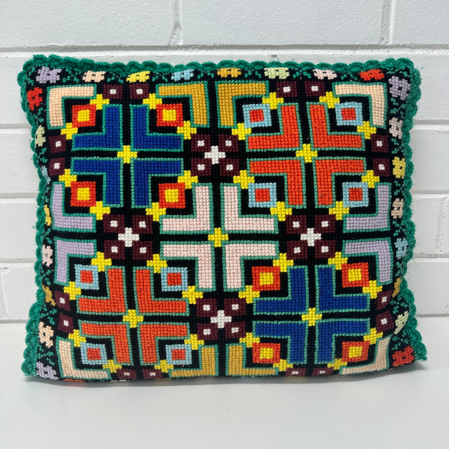 Vintage Handmade Stitched Cushion