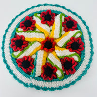 Handmade Knitted Cushion Cover Round Beauty