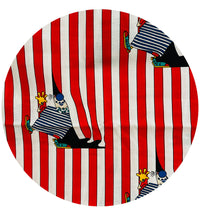 120cms Vintage Stiff Cotton Fabric Red White Stripes