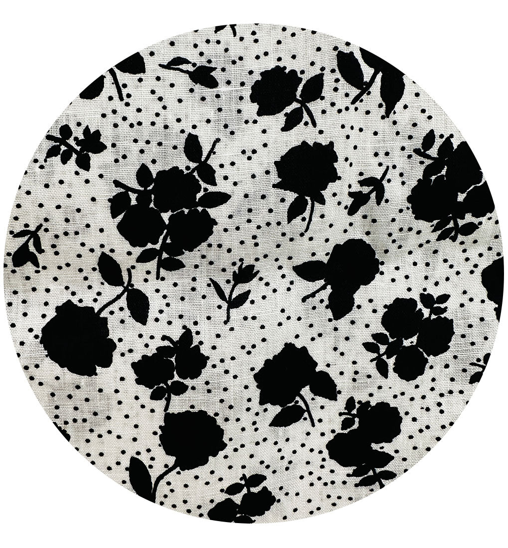 140cms Black & White Cotton Fabric