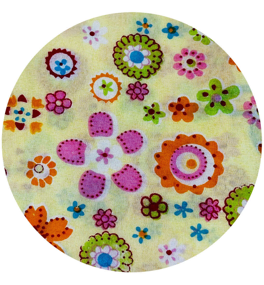 150cms Modern Floral Yellow Fabric
