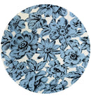 260cm | Vintage Blue Floral Cotton Fabric