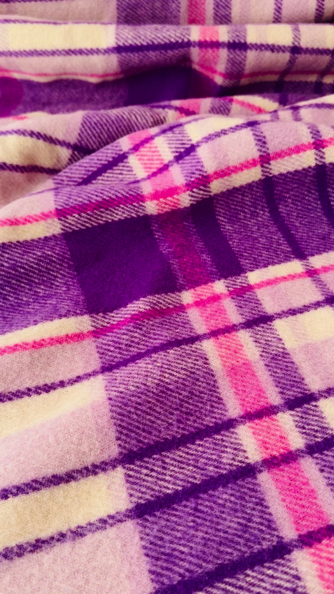 Beautiful Wool Blanket in Purples & Pinks