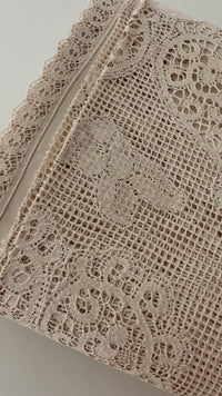 260cms New Linen Embroidered Table Cloth TAGS Huge Stunning
