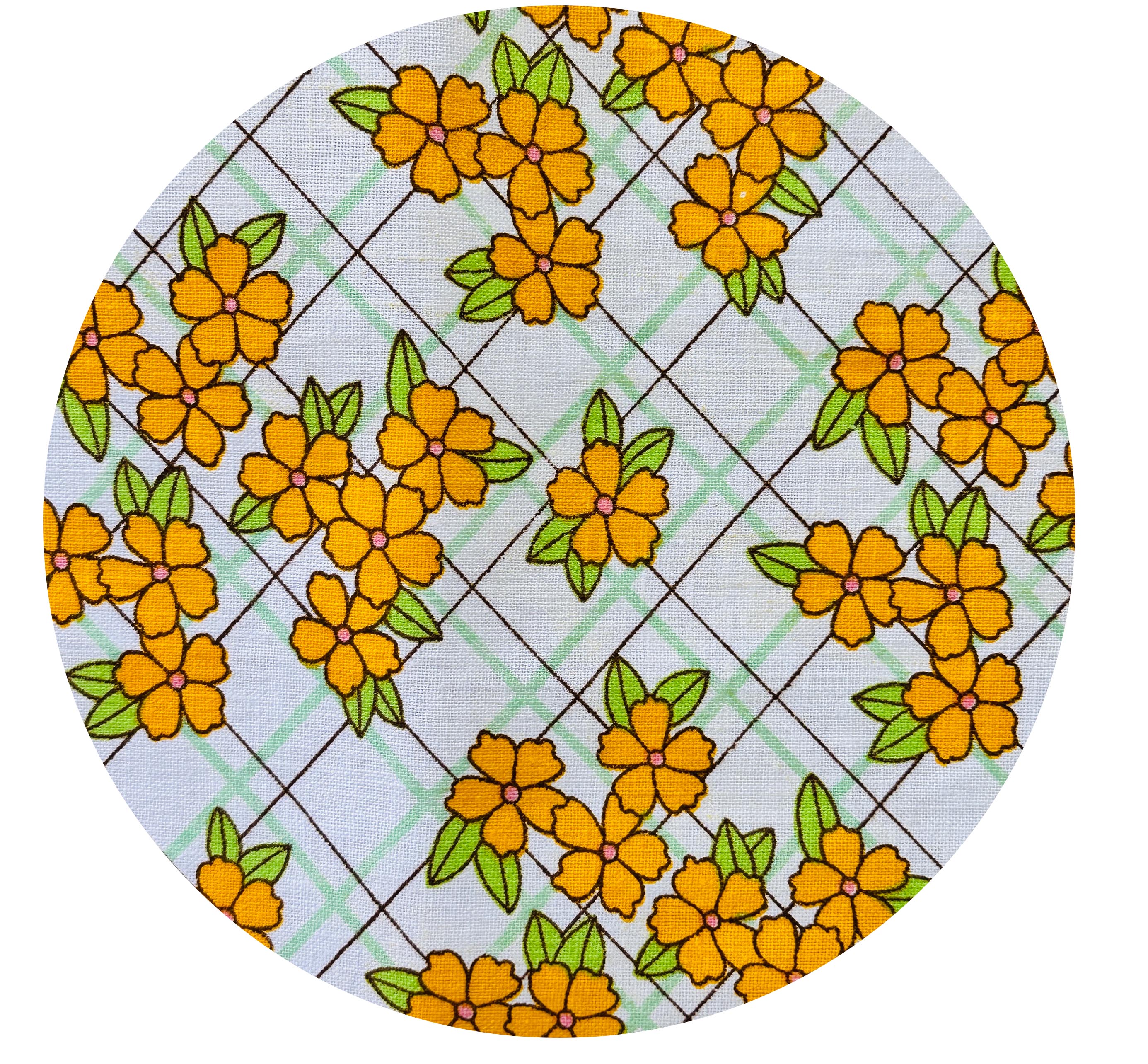 120cms Adorable Yellow & White Floral Fabric