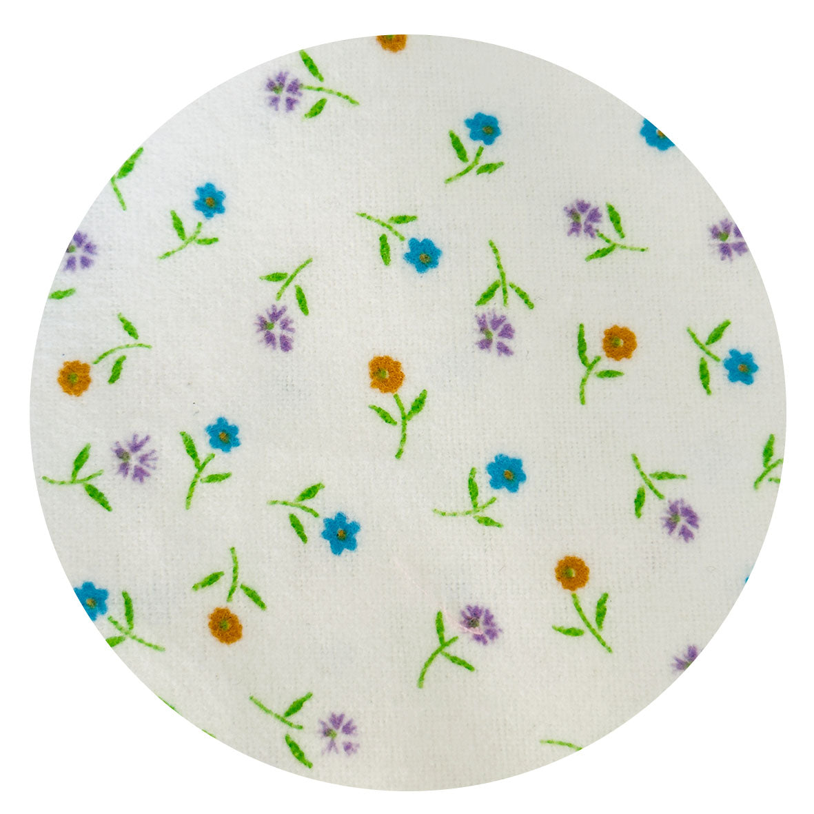 200cms Cute White Floral Flannelette FABRIC