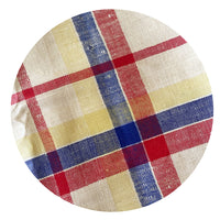 Red Yellow Blue  Pure Linen Fabric Table Cloth Finish CREATE