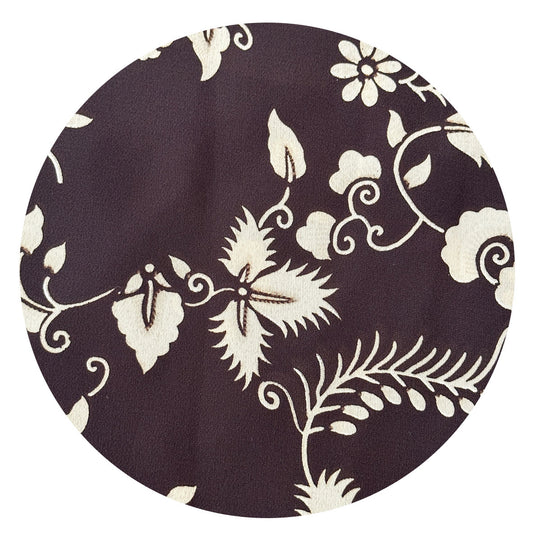 190cms Beautiful Brown Silky Floral Fabric